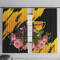 Australia Melbourne Cup Day Window Curtain Horse Racing Trophy With Roses - Wonder Print Shop