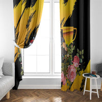 Australia Melbourne Cup Day Window Curtain Horse Racing Trophy With Roses - Wonder Print Shop