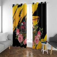 Australia Melbourne Cup Day Window Curtain Horse Racing Trophy With Roses - Wonder Print Shop