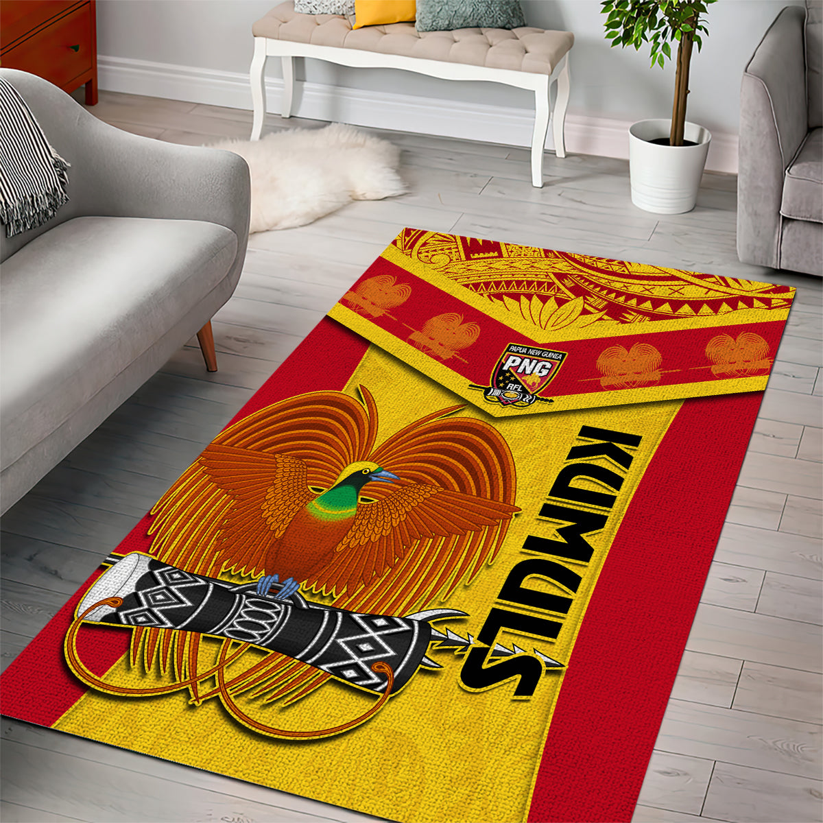 Custom Papua New Guinea Rugby Area Rug 2023 Go Kumuls Pacific Dynamic Style - Wonder Print Shop