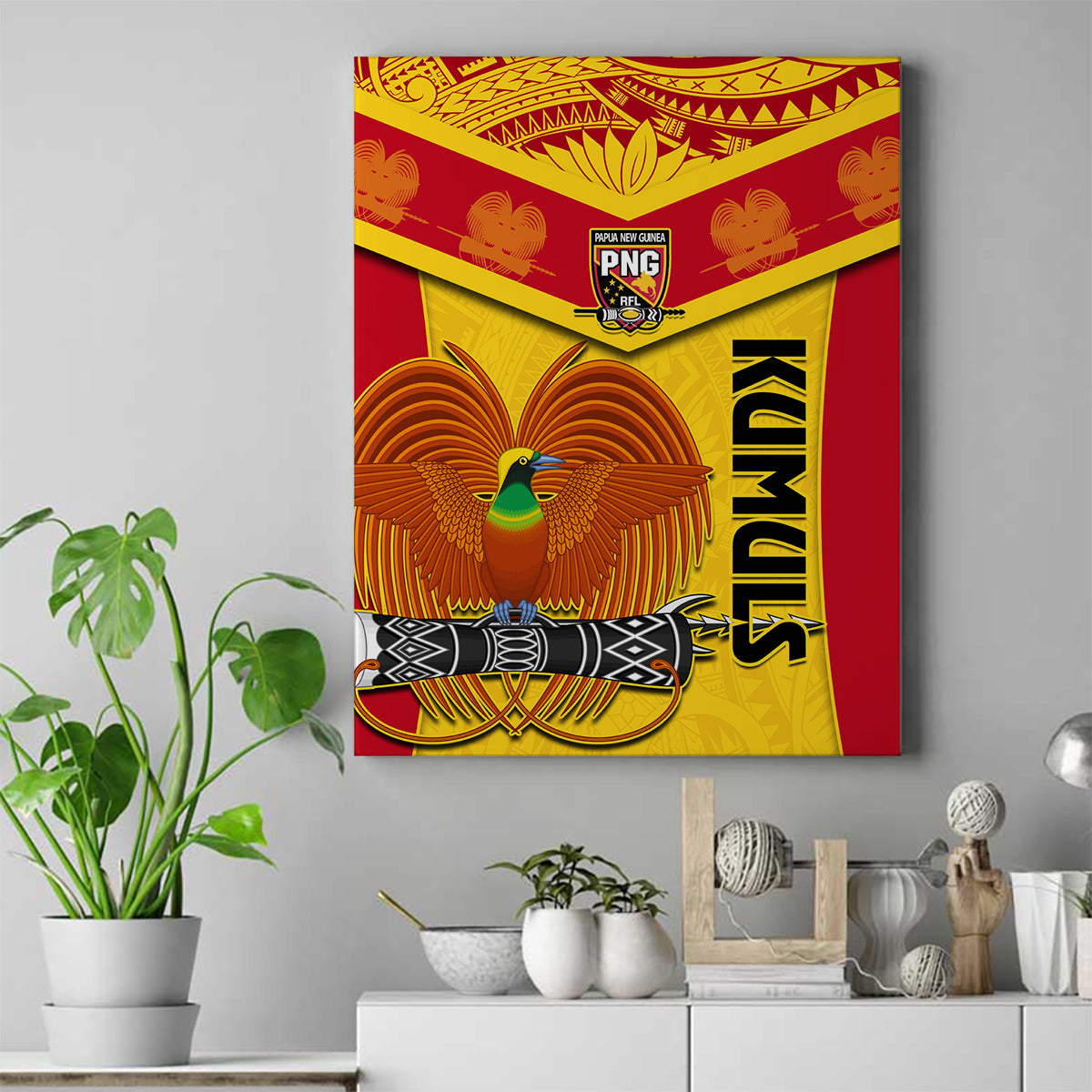 Papua New Guinea Rugby Canvas Wall Art 2023 Go Kumuls Pacific Dynamic Style - Wonder Print Shop