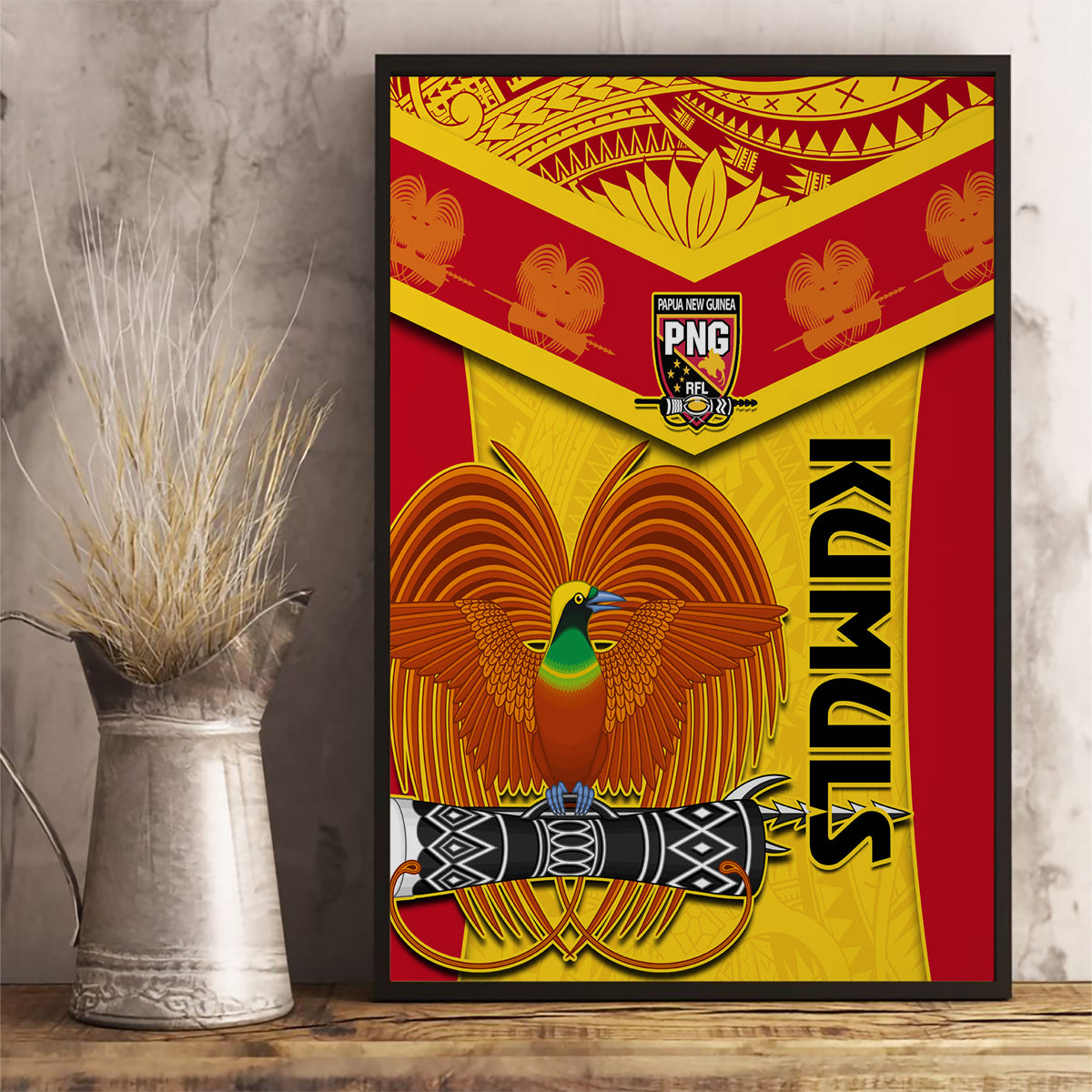 Papua New Guinea Rugby Canvas Wall Art 2023 Go Kumuls Pacific Dynamic Style - Wonder Print Shop
