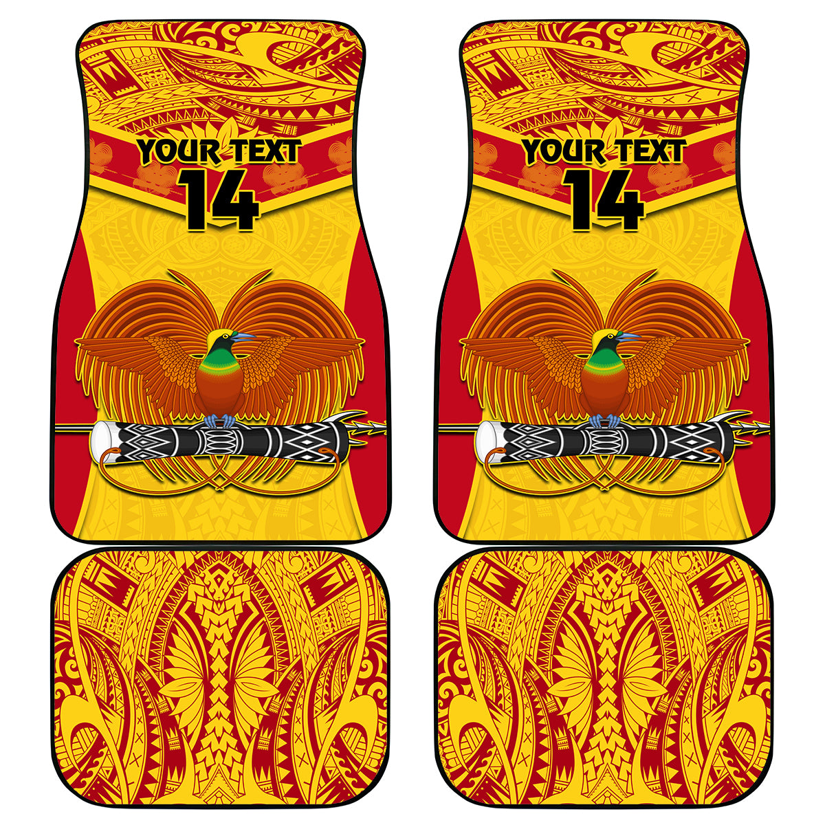Custom Papua New Guinea Rugby Car Mats 2023 Go Kumuls Pacific Dynamic Style - Wonder Print Shop