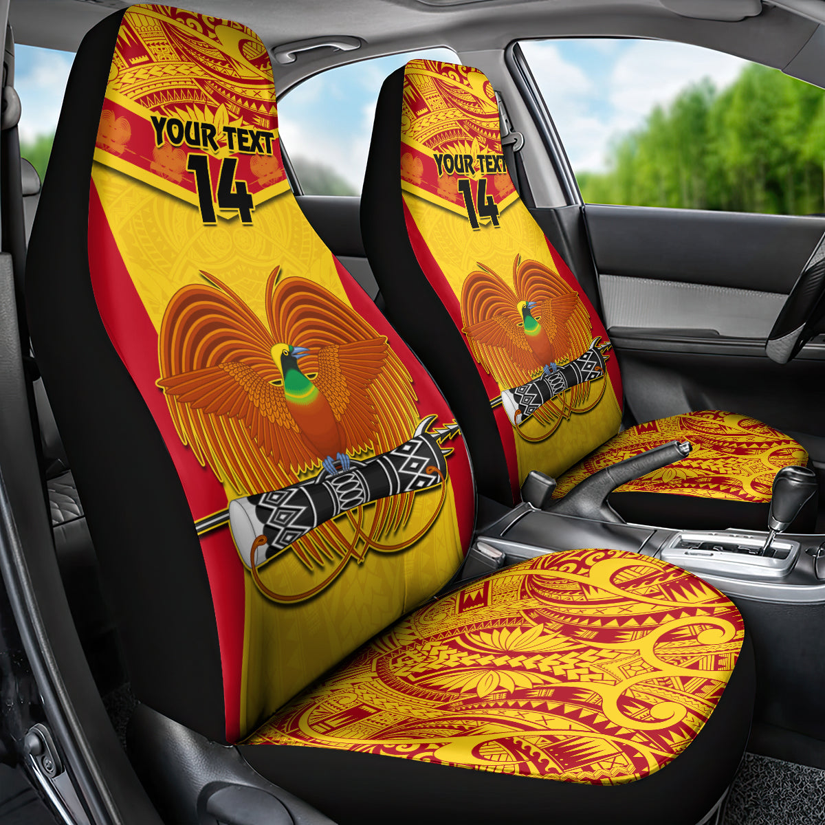 Custom Papua New Guinea Rugby Car Seat Cover 2023 Go Kumuls Pacific Dynamic Style - Wonder Print Shop