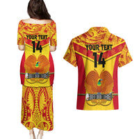Custom Papua New Guinea Rugby Couples Matching Puletasi Dress and Hawaiian Shirt 2023 Go Kumuls Pacific Dynamic Style - Wonder Print Shop