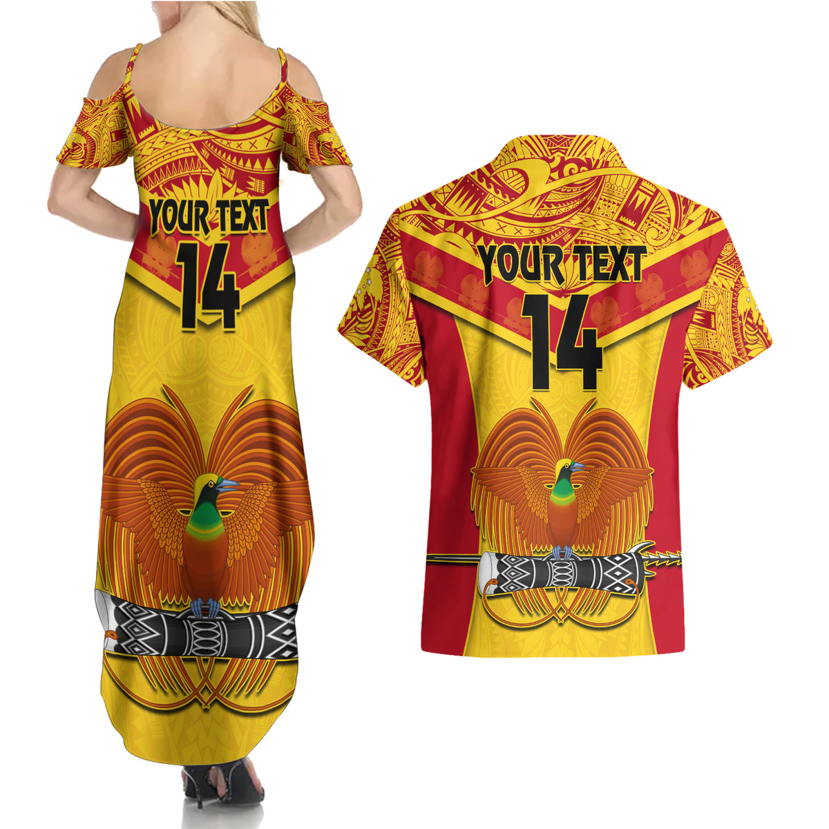 Custom Papua New Guinea Rugby Couples Matching Summer Maxi Dress and Hawaiian Shirt 2023 Go Kumuls Pacific Dynamic Style - Wonder Print Shop