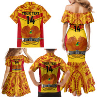 Custom Papua New Guinea Rugby Family Matching Mermaid Dress and Hawaiian Shirt 2023 Go Kumuls Pacific Dynamic Style - Wonder Print Shop