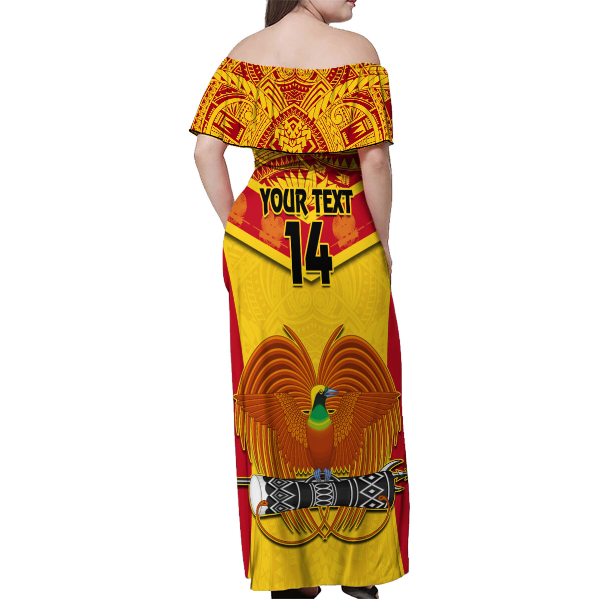 Custom Papua New Guinea Rugby Family Matching Off Shoulder Maxi Dress and Hawaiian Shirt 2023 Go Kumuls Pacific Dynamic Style - Wonder Print Shop