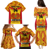 Custom Papua New Guinea Rugby Family Matching Puletasi Dress and Hawaiian Shirt 2023 Go Kumuls Pacific Dynamic Style - Wonder Print Shop