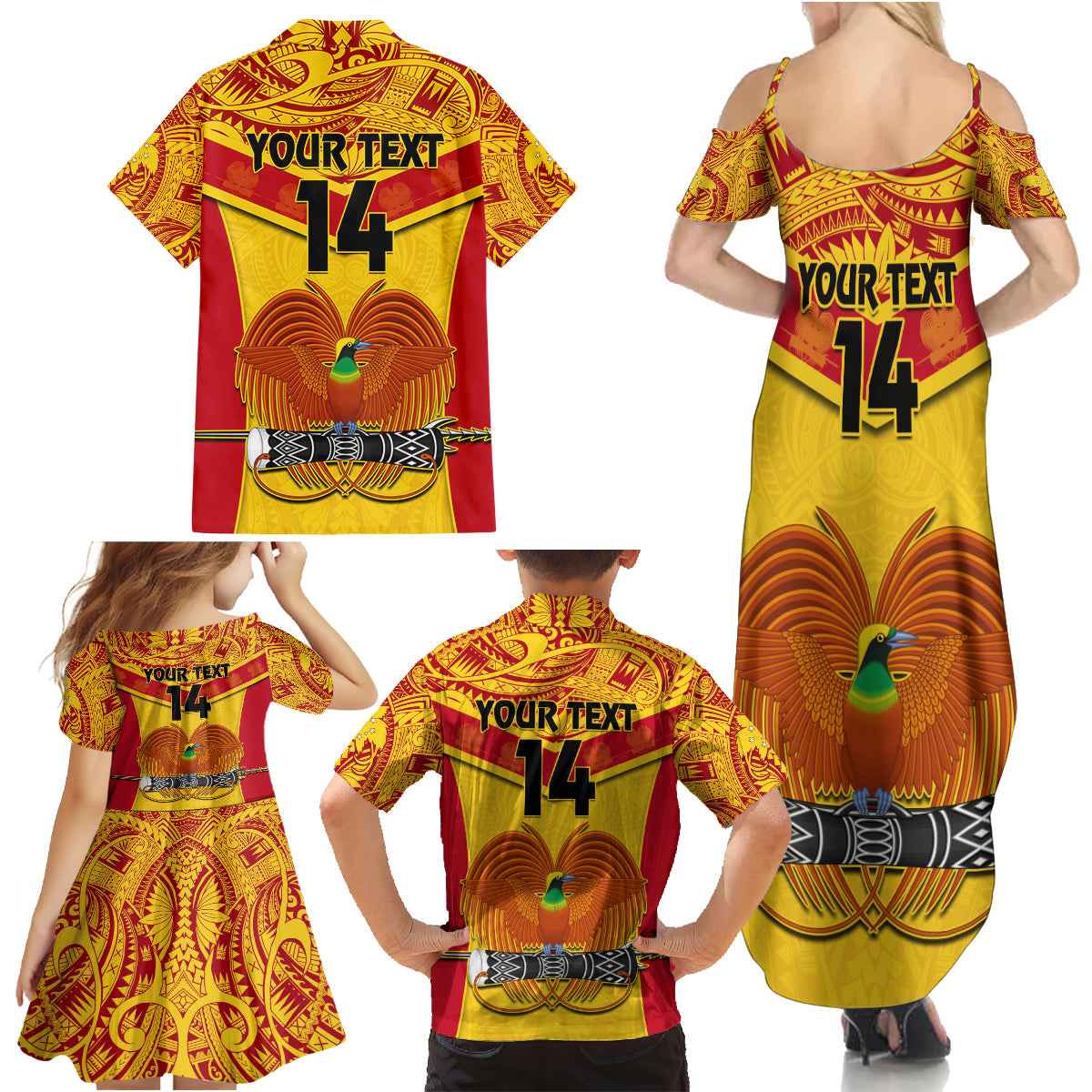 Custom Papua New Guinea Rugby Family Matching Summer Maxi Dress and Hawaiian Shirt 2023 Go Kumuls Pacific Dynamic Style - Wonder Print Shop