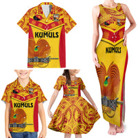 Custom Papua New Guinea Rugby Family Matching Tank Maxi Dress and Hawaiian Shirt 2023 Go Kumuls Pacific Dynamic Style - Wonder Print Shop