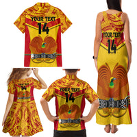 Custom Papua New Guinea Rugby Family Matching Tank Maxi Dress and Hawaiian Shirt 2023 Go Kumuls Pacific Dynamic Style - Wonder Print Shop