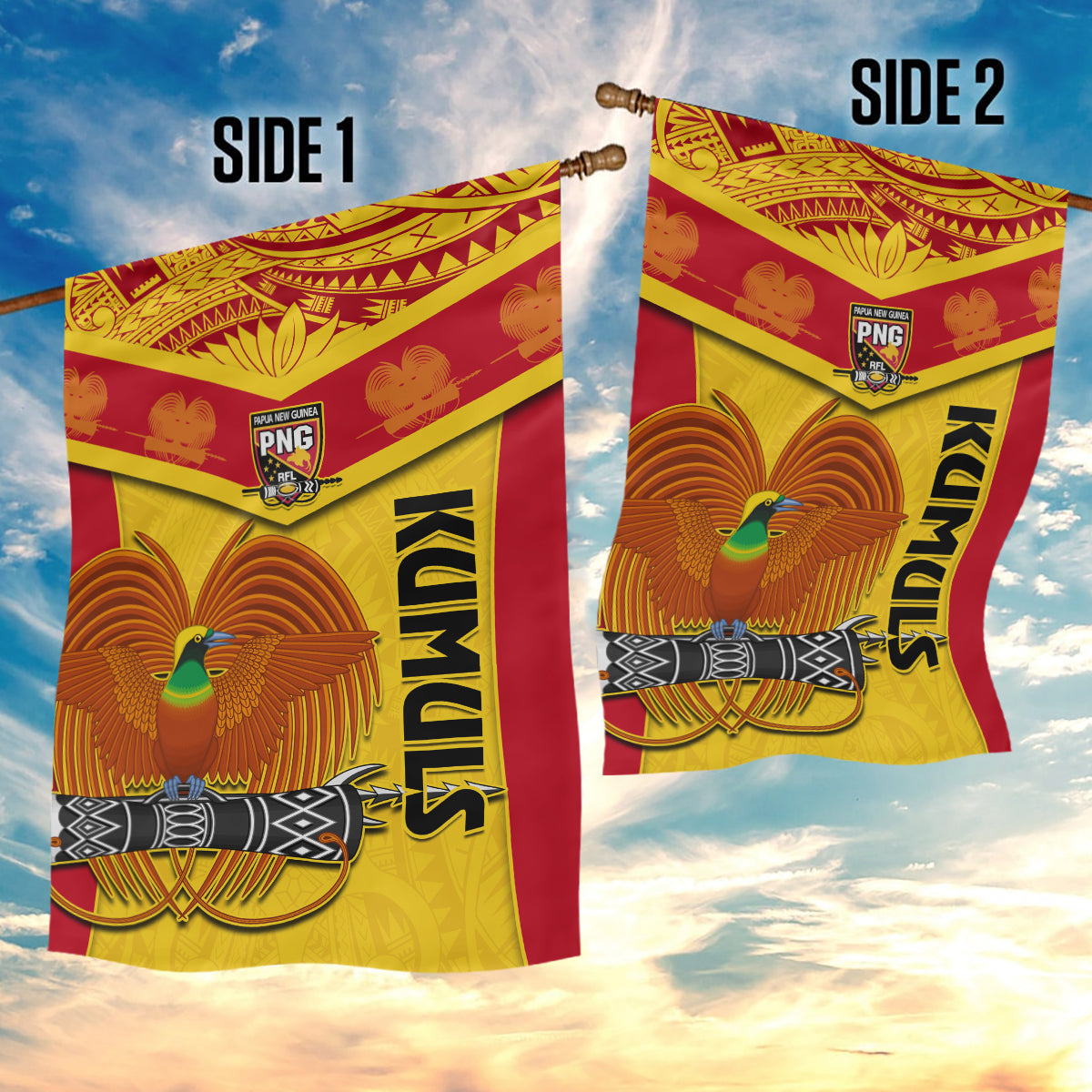 Custom Papua New Guinea Rugby Garden Flag 2023 Go Kumuls Pacific Dynamic Style - Wonder Print Shop