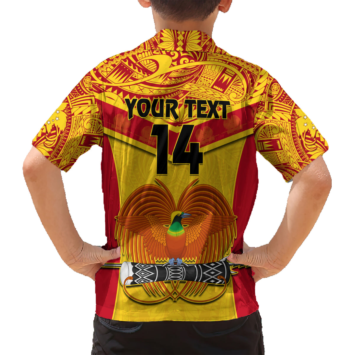 Custom Papua New Guinea Rugby Kid Hawaiian Shirt 2023 Go Kumuls Pacific Dynamic Style - Wonder Print Shop