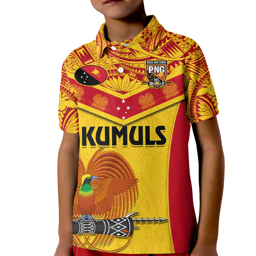 Custom Papua New Guinea Rugby Kid Polo Shirt 2023 Go Kumuls Pacific Dynamic Style - Wonder Print Shop