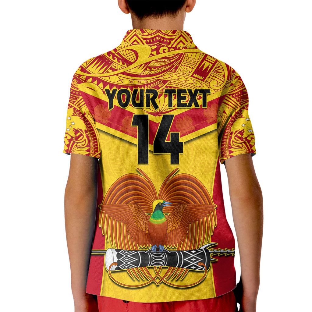 Custom Papua New Guinea Rugby Kid Polo Shirt 2023 Go Kumuls Pacific Dynamic Style - Wonder Print Shop