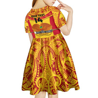 Custom Papua New Guinea Rugby Kid Short Sleeve Dress 2023 Go Kumuls Pacific Dynamic Style - Wonder Print Shop