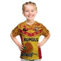 Custom Papua New Guinea Rugby Kid T Shirt 2023 Go Kumuls Pacific Dynamic Style - Wonder Print Shop