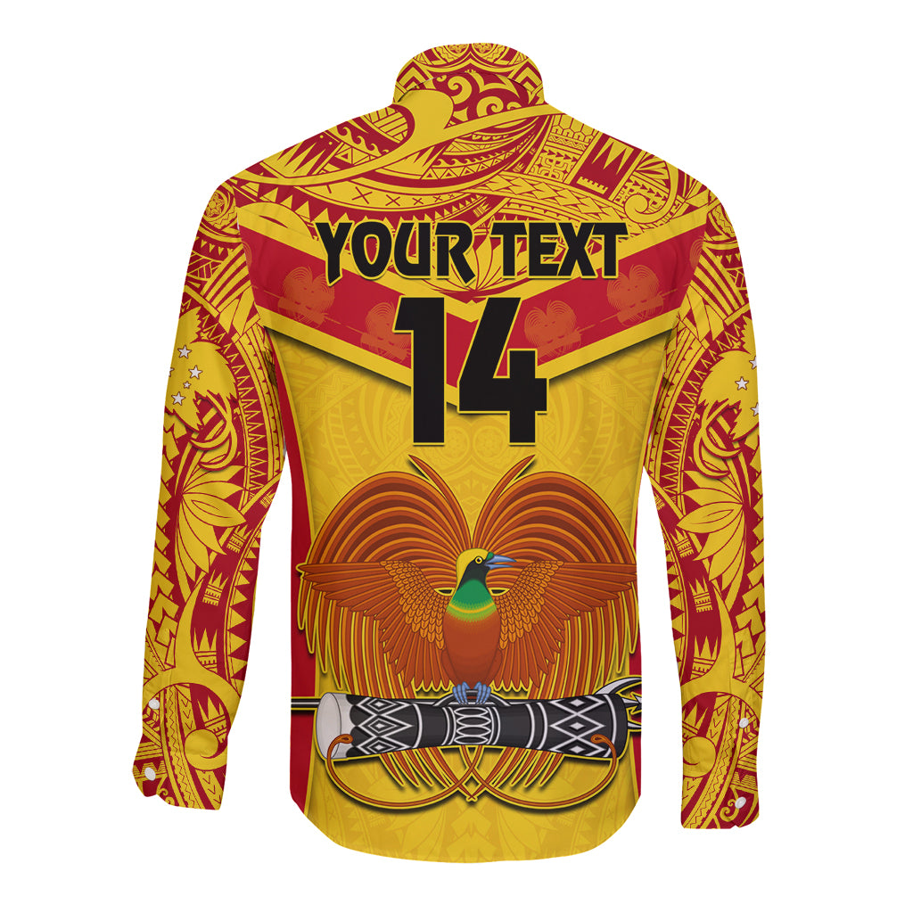 Custom Papua New Guinea Rugby Long Sleeve Button Shirt 2023 Go Kumuls Pacific Dynamic Style - Wonder Print Shop