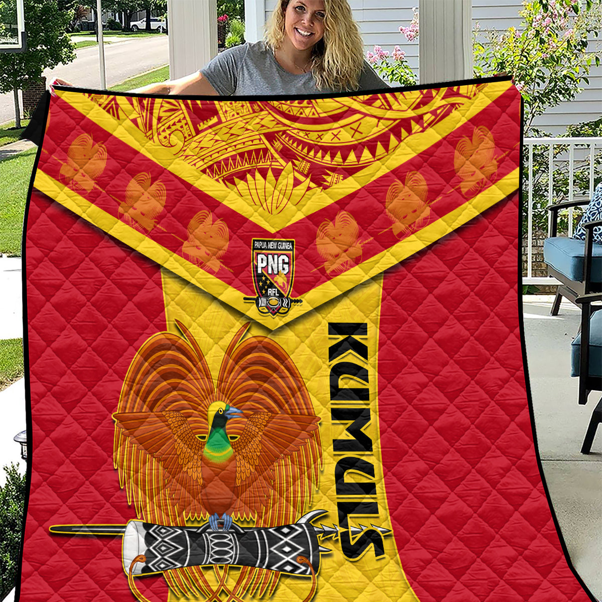 Papua New Guinea Rugby Quilt 2023 Go Kumuls Pacific Dynamic Style - Wonder Print Shop
