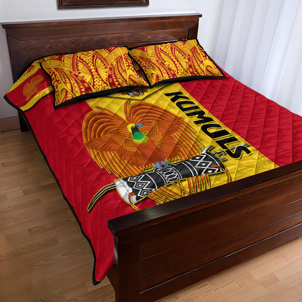 Custom Papua New Guinea Rugby Quilt Bed Set 2023 Go Kumuls Pacific Dynamic Style - Wonder Print Shop