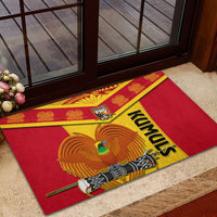 Custom Papua New Guinea Rugby Rubber Doormat 2023 Go Kumuls Pacific Dynamic Style - Wonder Print Shop