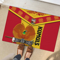 Custom Papua New Guinea Rugby Rubber Doormat 2023 Go Kumuls Pacific Dynamic Style - Wonder Print Shop