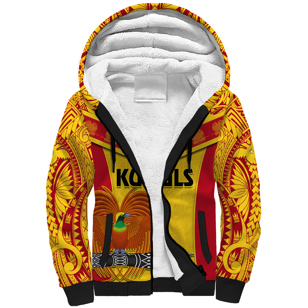 Custom Papua New Guinea Rugby Sherpa Hoodie 2023 Go Kumuls Pacific Dynamic Style - Wonder Print Shop