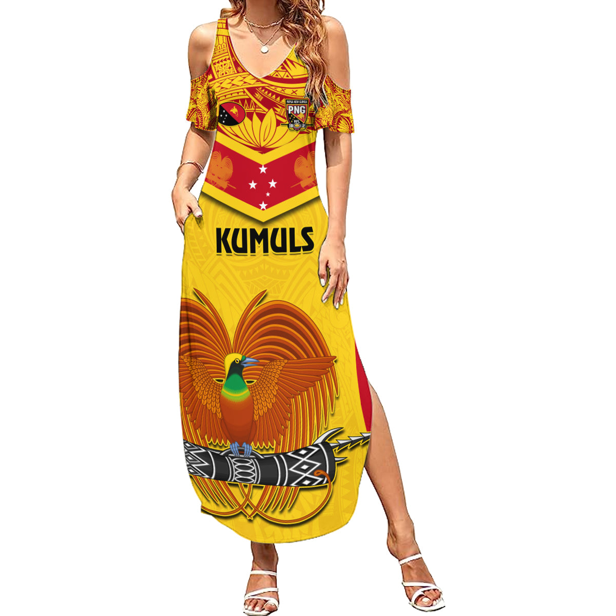 Custom Papua New Guinea Rugby Summer Maxi Dress 2023 Go Kumuls Pacific Dynamic Style - Wonder Print Shop