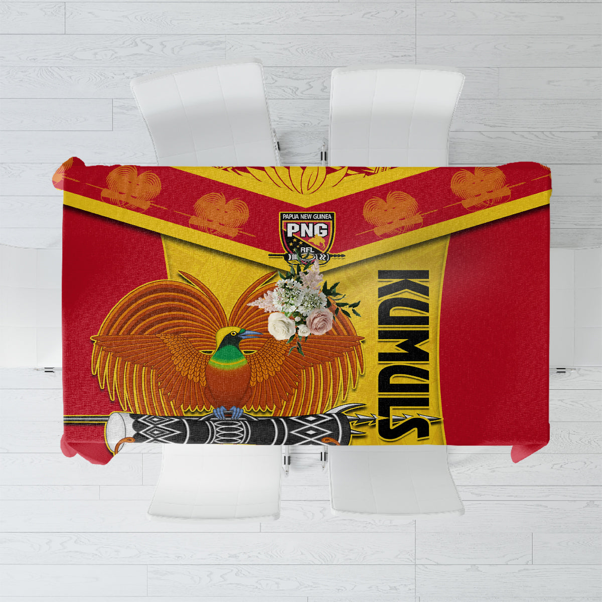 Papua New Guinea Rugby Tablecloth 2023 Go Kumuls Pacific Dynamic Style - Wonder Print Shop