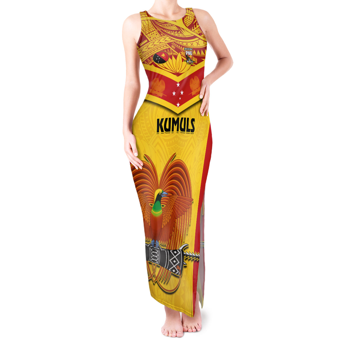 Custom Papua New Guinea Rugby Tank Maxi Dress 2023 Go Kumuls Pacific Dynamic Style - Wonder Print Shop