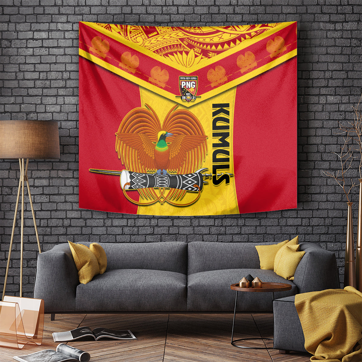 Papua New Guinea Rugby Tapestry 2023 Go Kumuls Pacific Dynamic Style - Wonder Print Shop