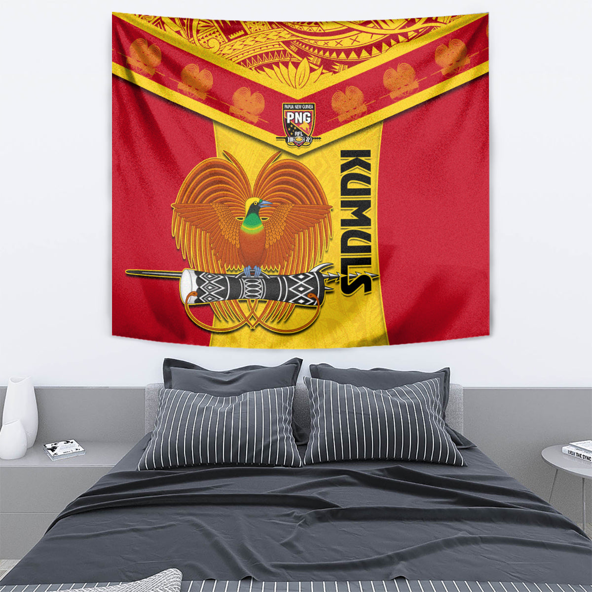 Custom Papua New Guinea Rugby Tapestry 2023 Go Kumuls Pacific Dynamic Style - Wonder Print Shop