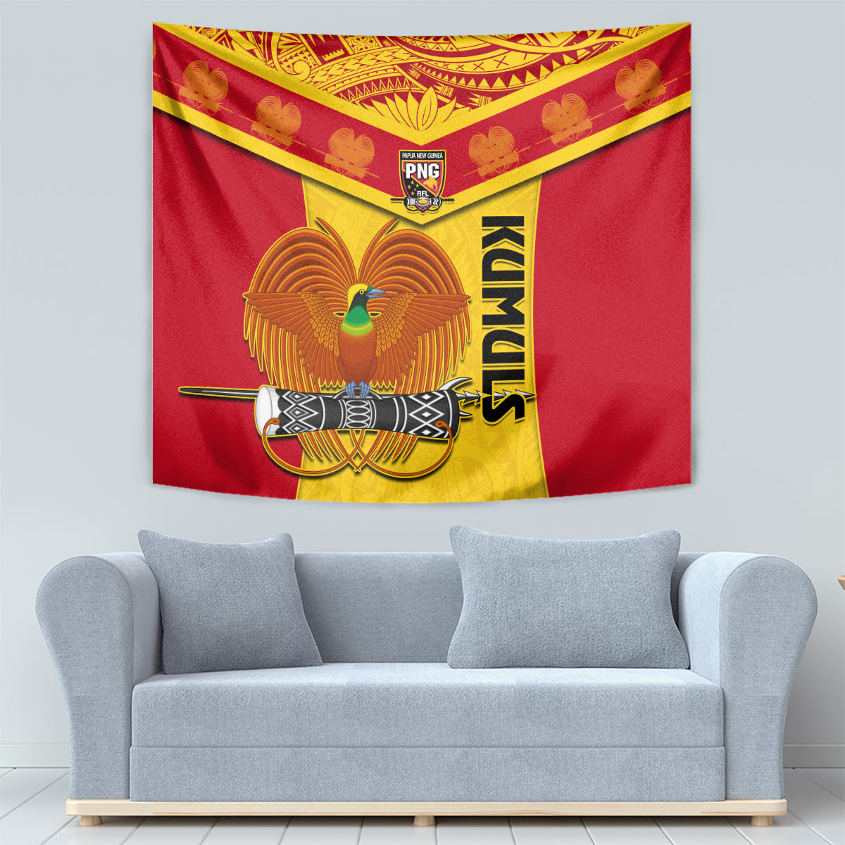 Custom Papua New Guinea Rugby Tapestry 2023 Go Kumuls Pacific Dynamic Style - Wonder Print Shop