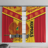Papua New Guinea Rugby Window Curtain 2023 Go Kumuls Pacific Dynamic Style - Wonder Print Shop