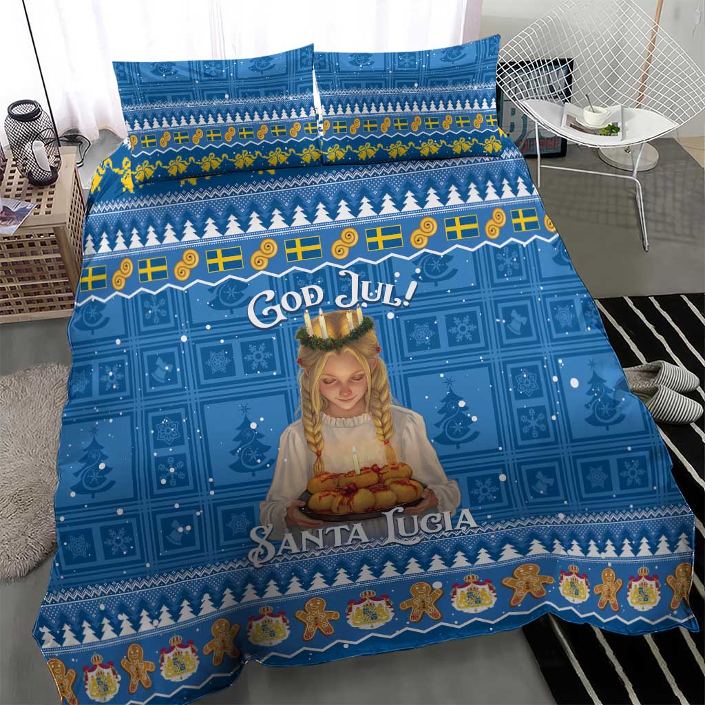 Sweden Christmas Bedding Set God Jul! Santa Lucia - Wonder Print Shop
