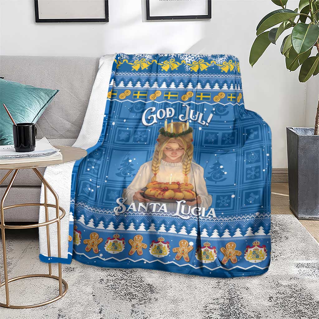Sweden Christmas Blanket God Jul! Santa Lucia