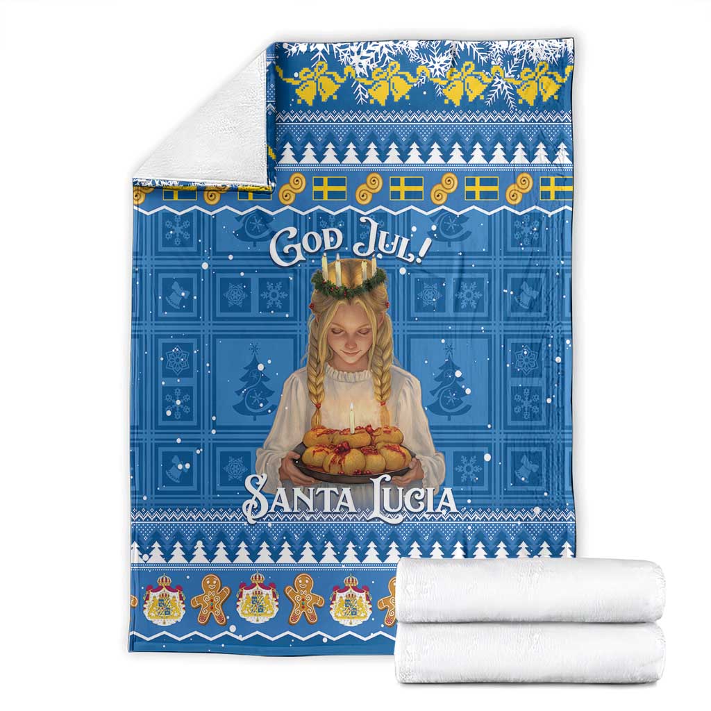 Sweden Christmas Blanket God Jul! Santa Lucia
