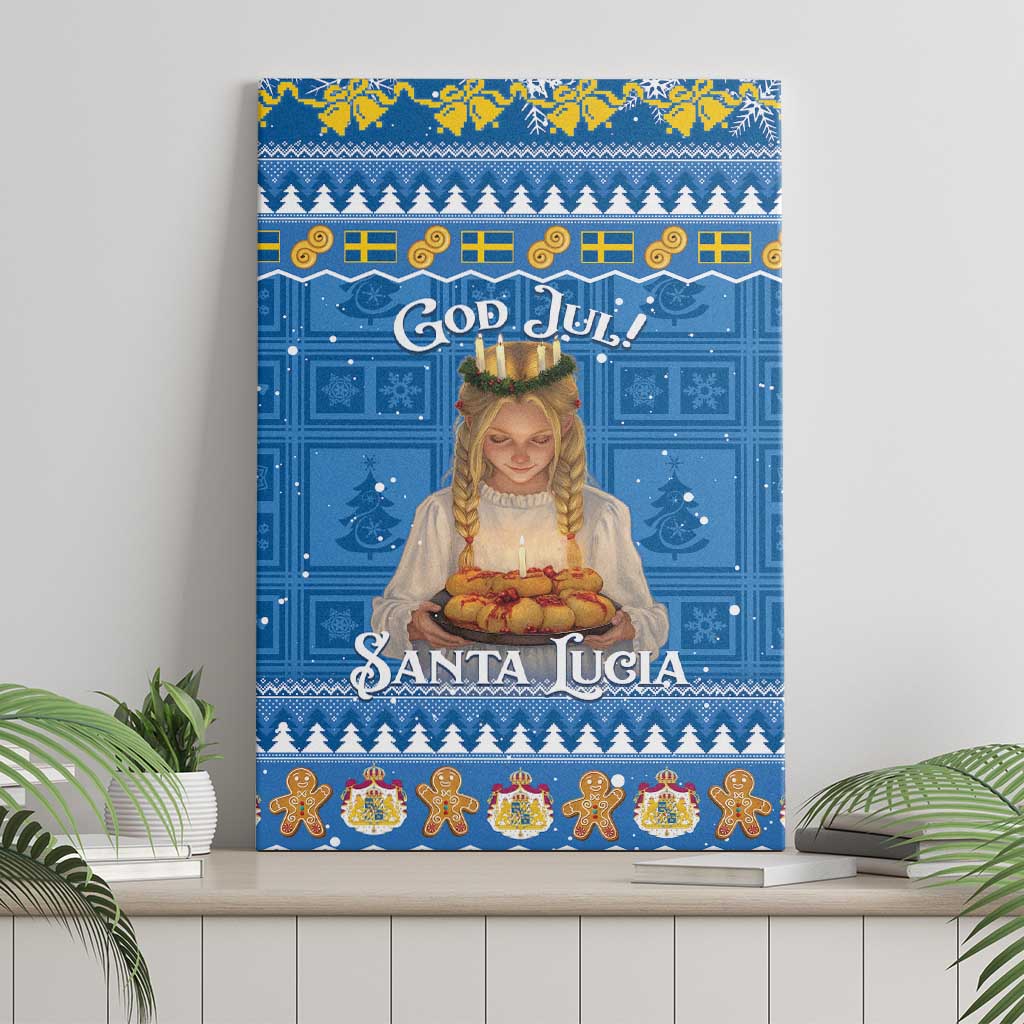 Sweden Christmas Canvas Wall Art God Jul! Santa Lucia - Wonder Print Shop