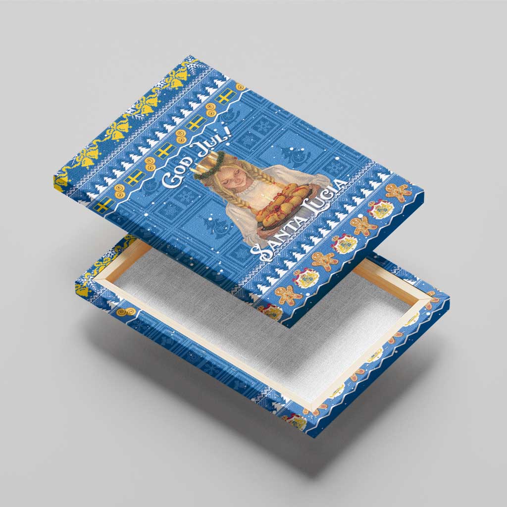 Sweden Christmas Canvas Wall Art God Jul! Santa Lucia - Wonder Print Shop