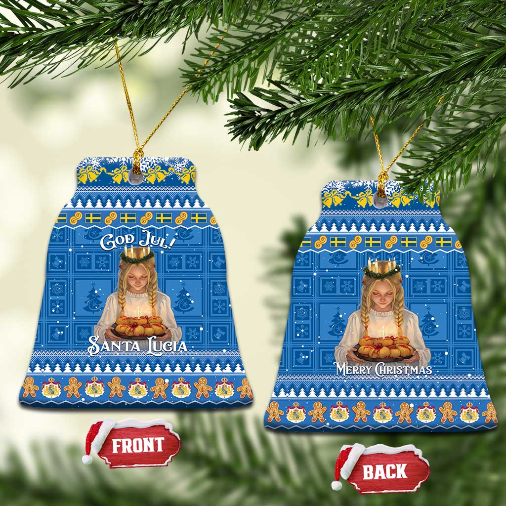 Sweden Christmas Ceramic Ornament God Jul! Santa Lucia - Wonder Print Shop