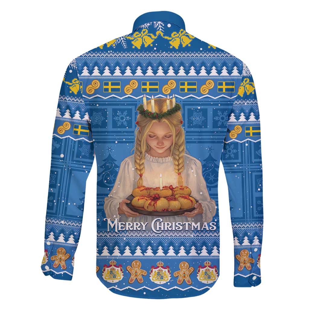 Sweden Christmas Family Matching Mermaid Dress and Hawaiian Shirt God Jul! Santa Lucia - Wonder Print Shop