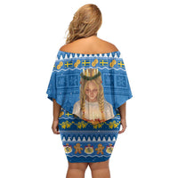 Sweden Christmas Family Matching Off Shoulder Short Dress and Hawaiian Shirt God Jul! Santa Lucia - Wonder Print Shop