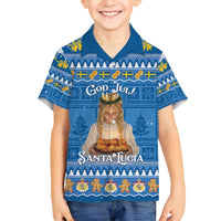 Sweden Christmas Family Matching Summer Maxi Dress and Hawaiian Shirt God Jul! Santa Lucia - Wonder Print Shop