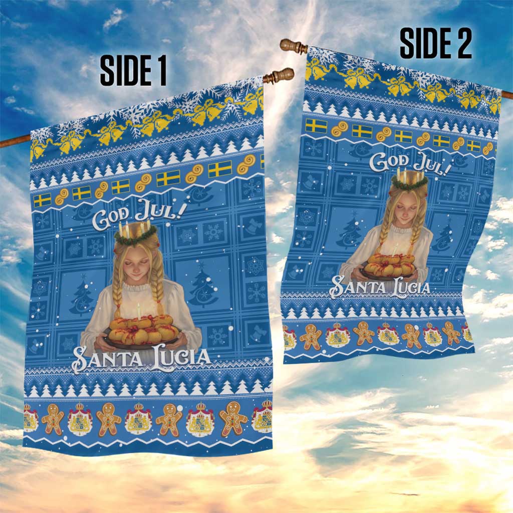 Sweden Christmas Garden Flag God Jul! Santa Lucia - Wonder Print Shop