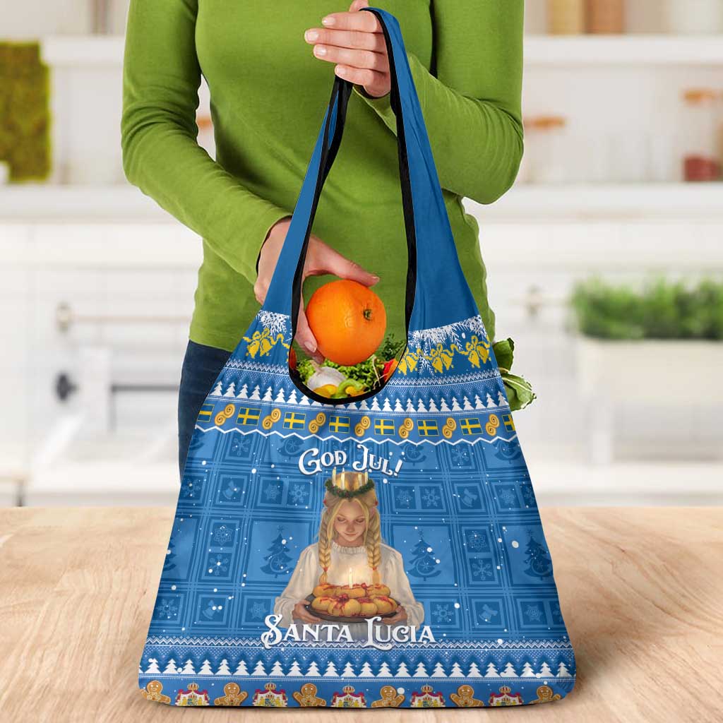 Sweden Christmas Grocery Bag God Jul! Santa Lucia