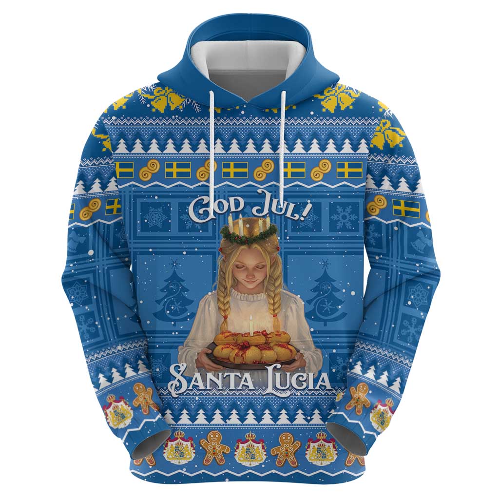 Sweden Christmas Hoodie God Jul! Santa Lucia - Wonder Print Shop