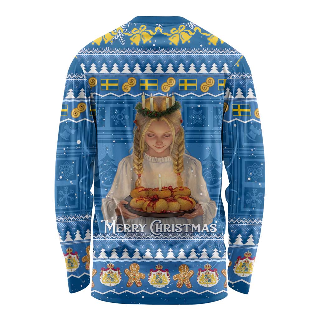 Sweden Christmas Long Sleeve Shirt God Jul! Santa Lucia - Wonder Print Shop