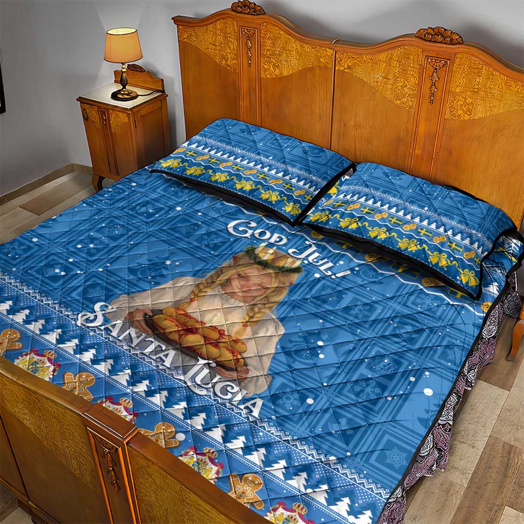Sweden Christmas Quilt Bed Set God Jul! Santa Lucia - Wonder Print Shop