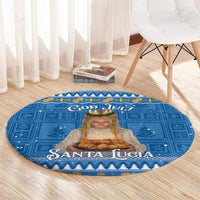 Sweden Christmas Round Carpet God Jul! Santa Lucia